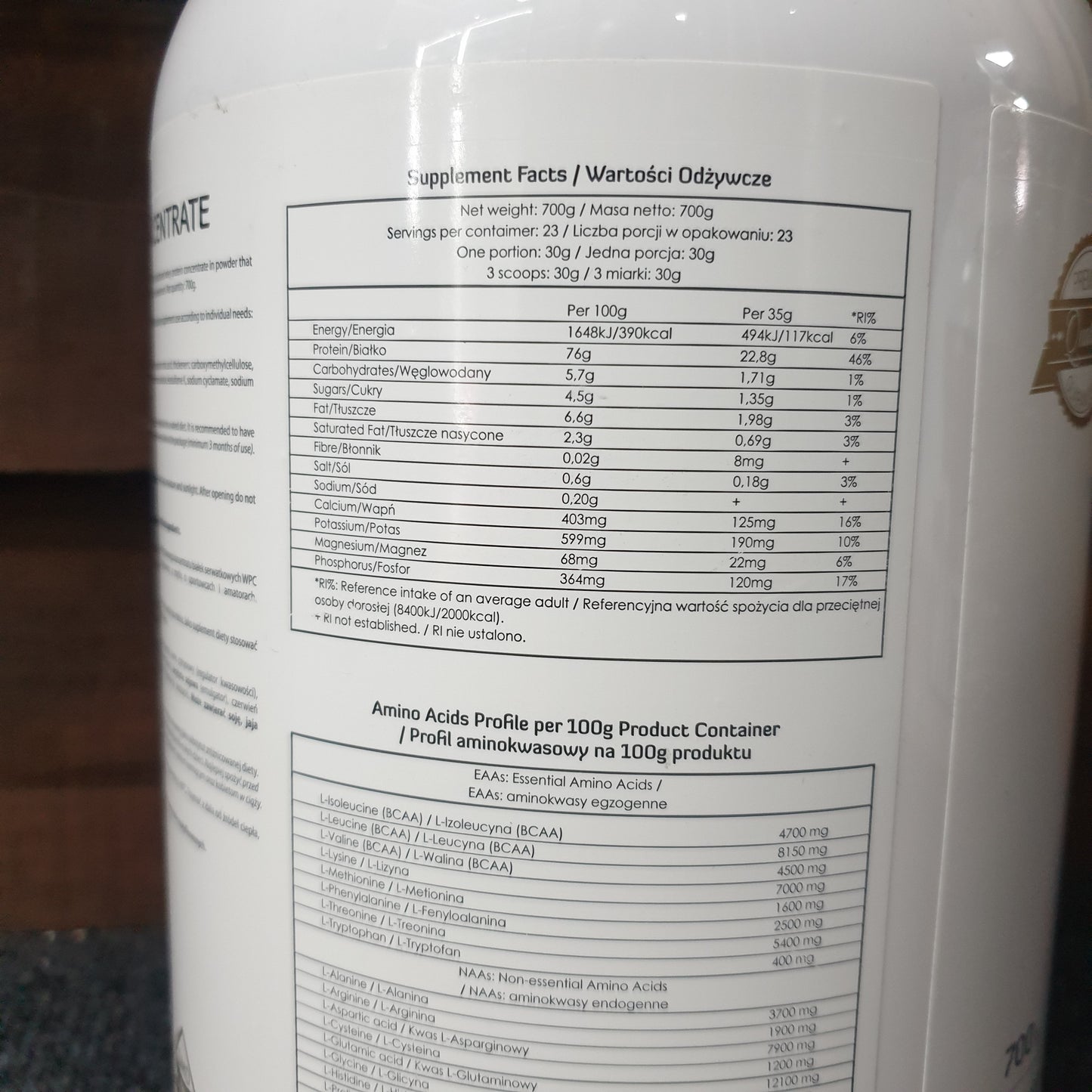 AminoPharm WHEY PROTEIN CONCENTRATE (700g) image 1