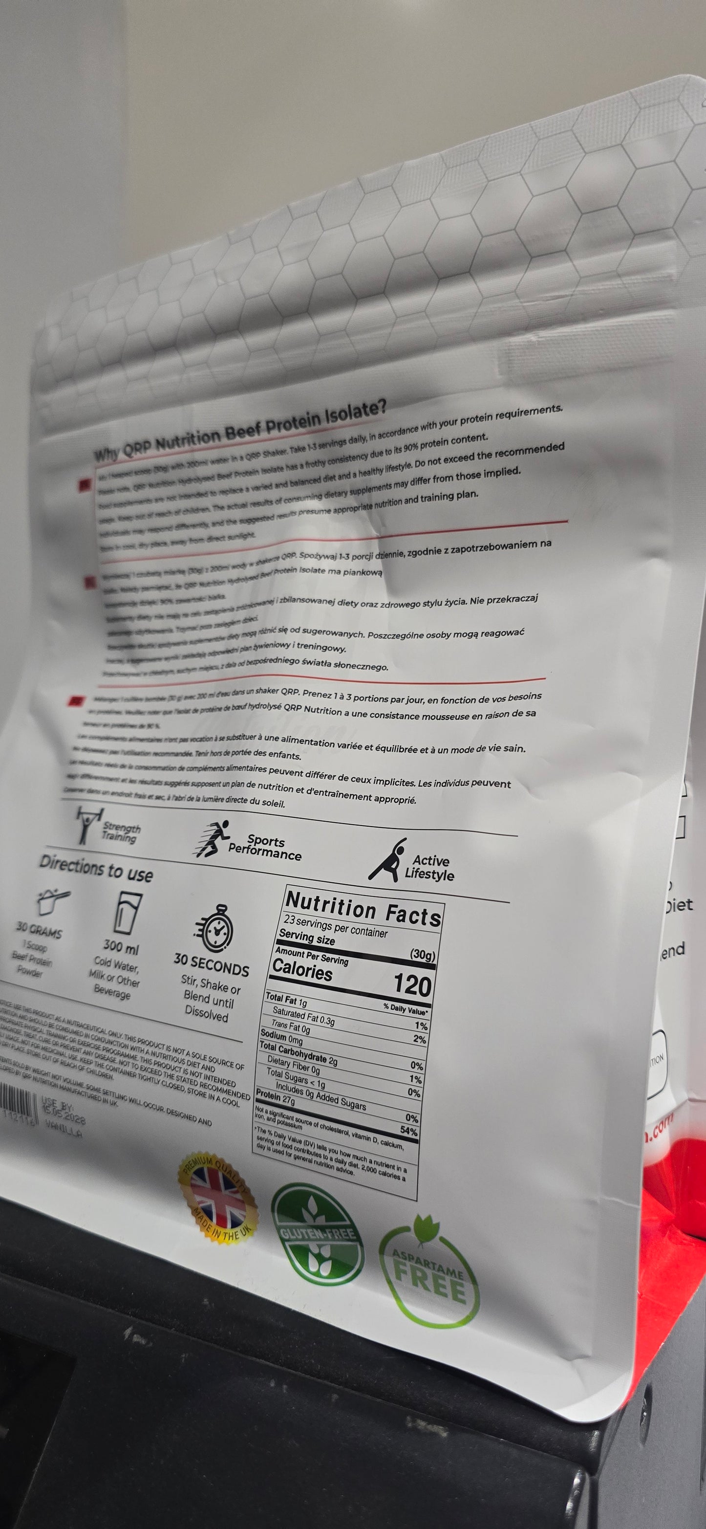 QRP Beef Protein Isolate 700g Vanilla