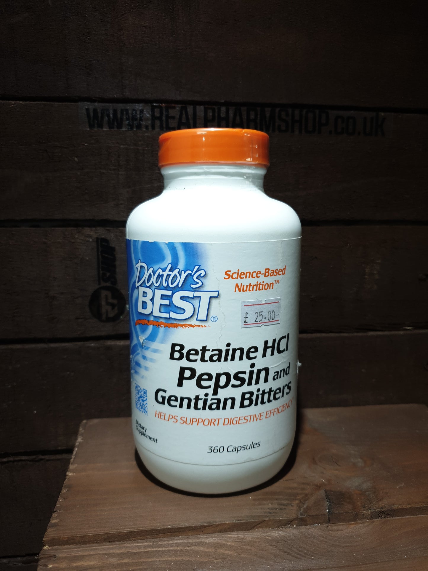 Doctor's Best BETAINE HCL, PEPSIN and GENTIAN BITTERS (360caps) image 0