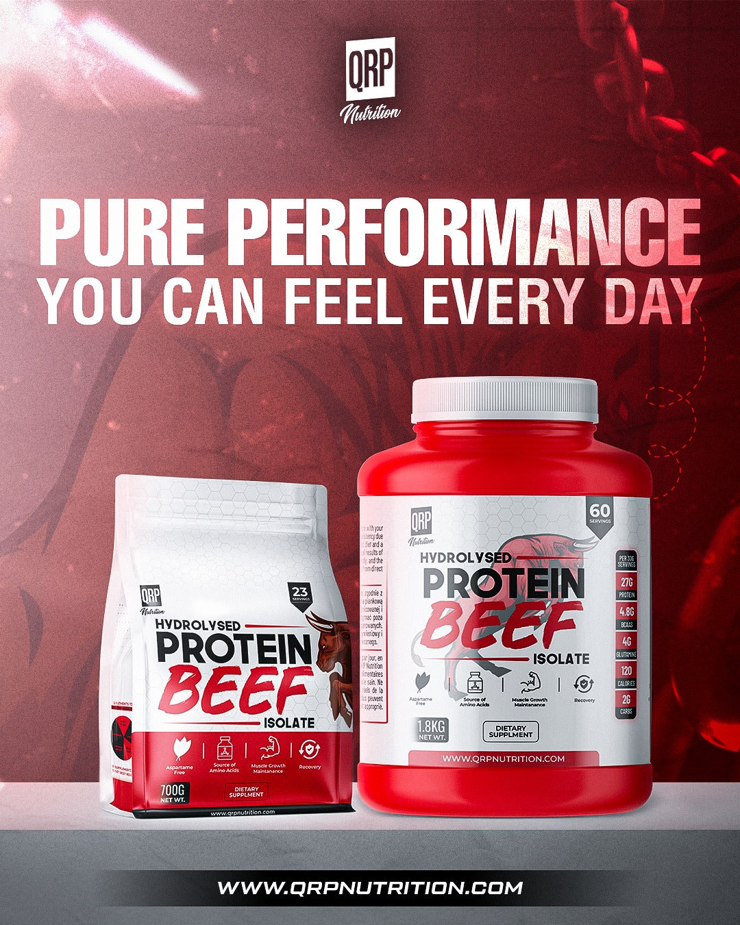 QRP Beef Protein Isolate 700g Vanilla
