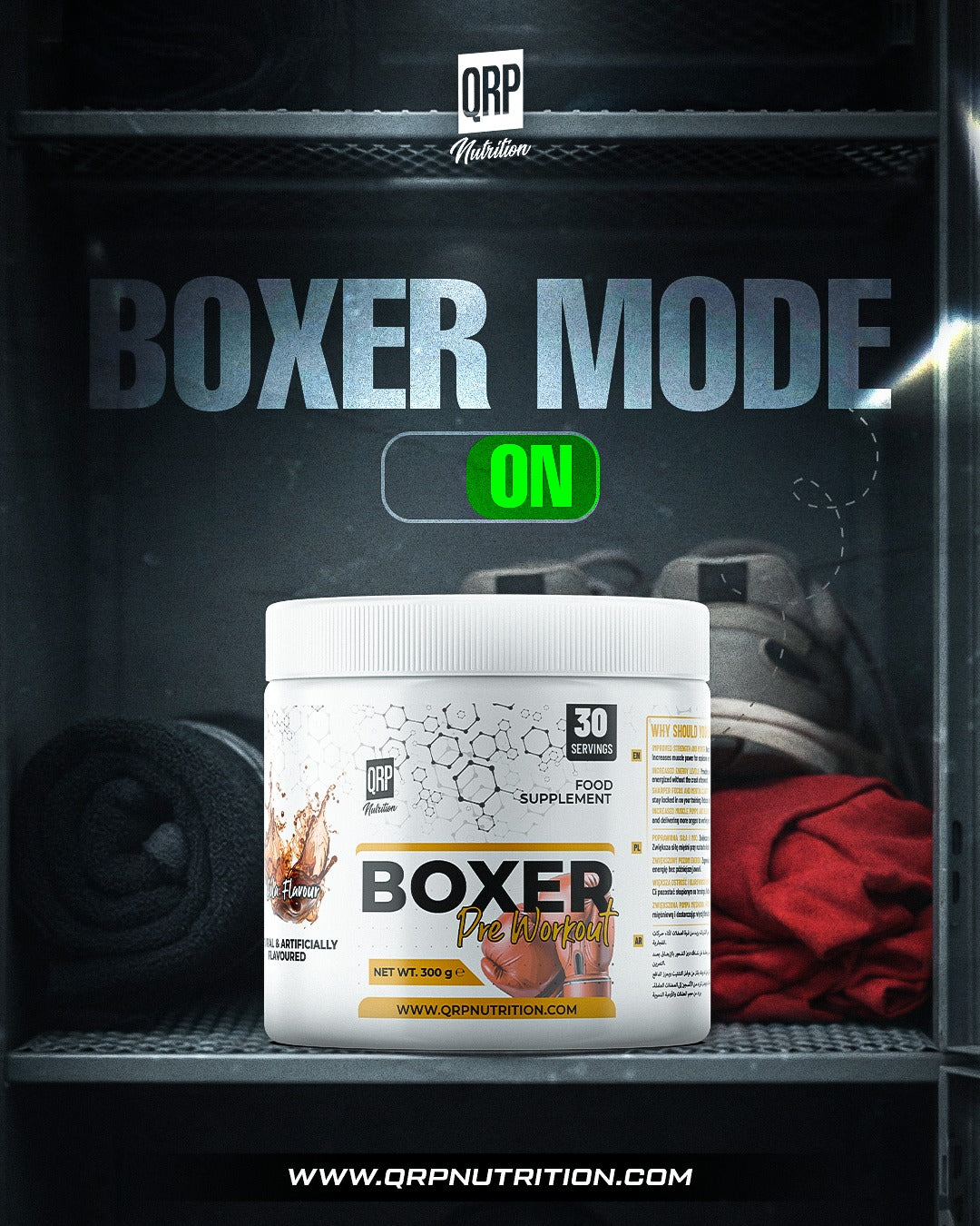 QRP Nutrition BOXER Pre 300g BubbleGum